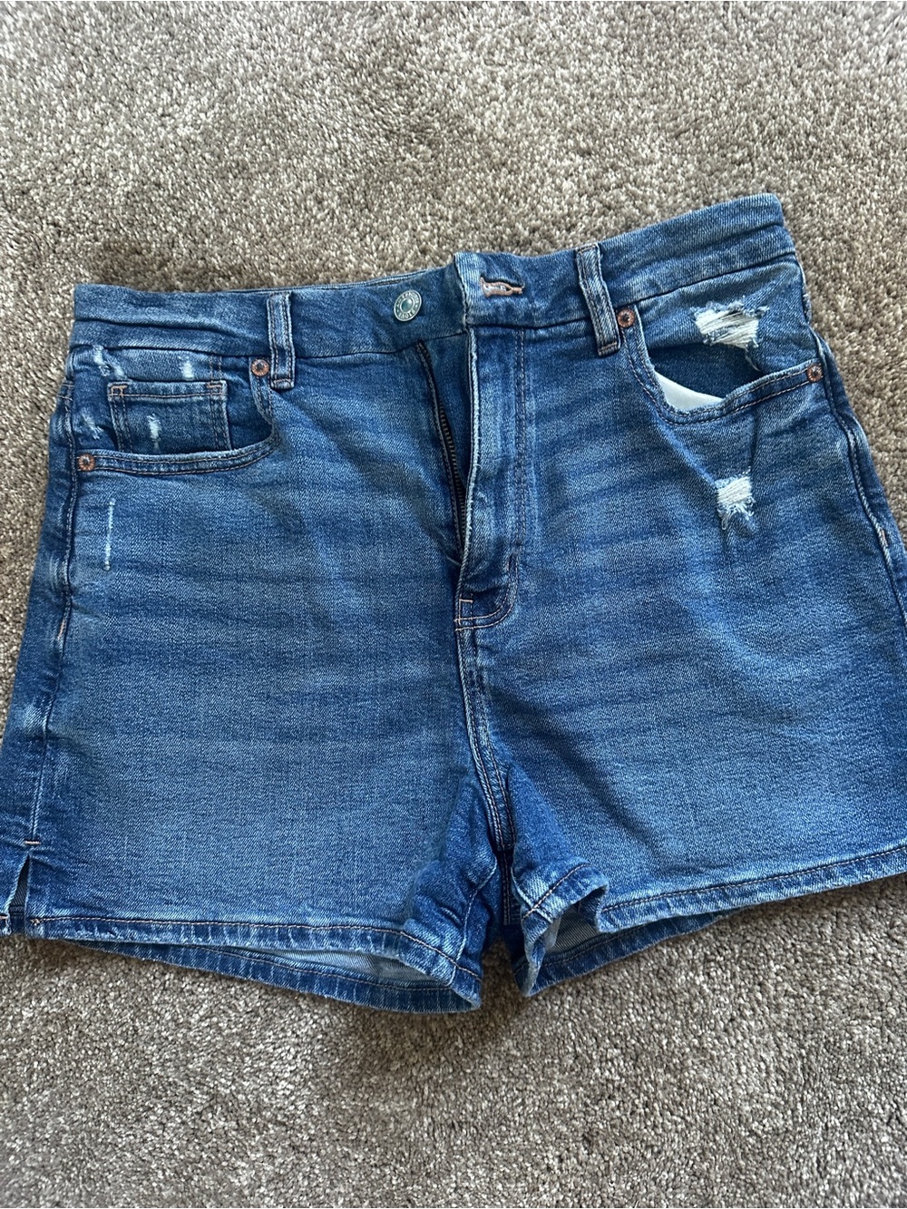 American Eagle Outfitters Distressed Blue Denim Jean Shorts